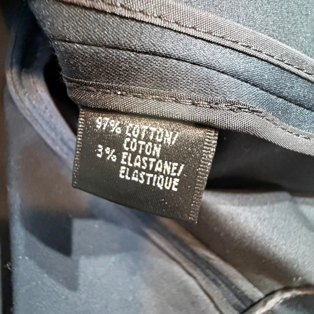 Lafayette 148 Cotton Blazer Size 8 Black Oversized Lapel Hidden Closure